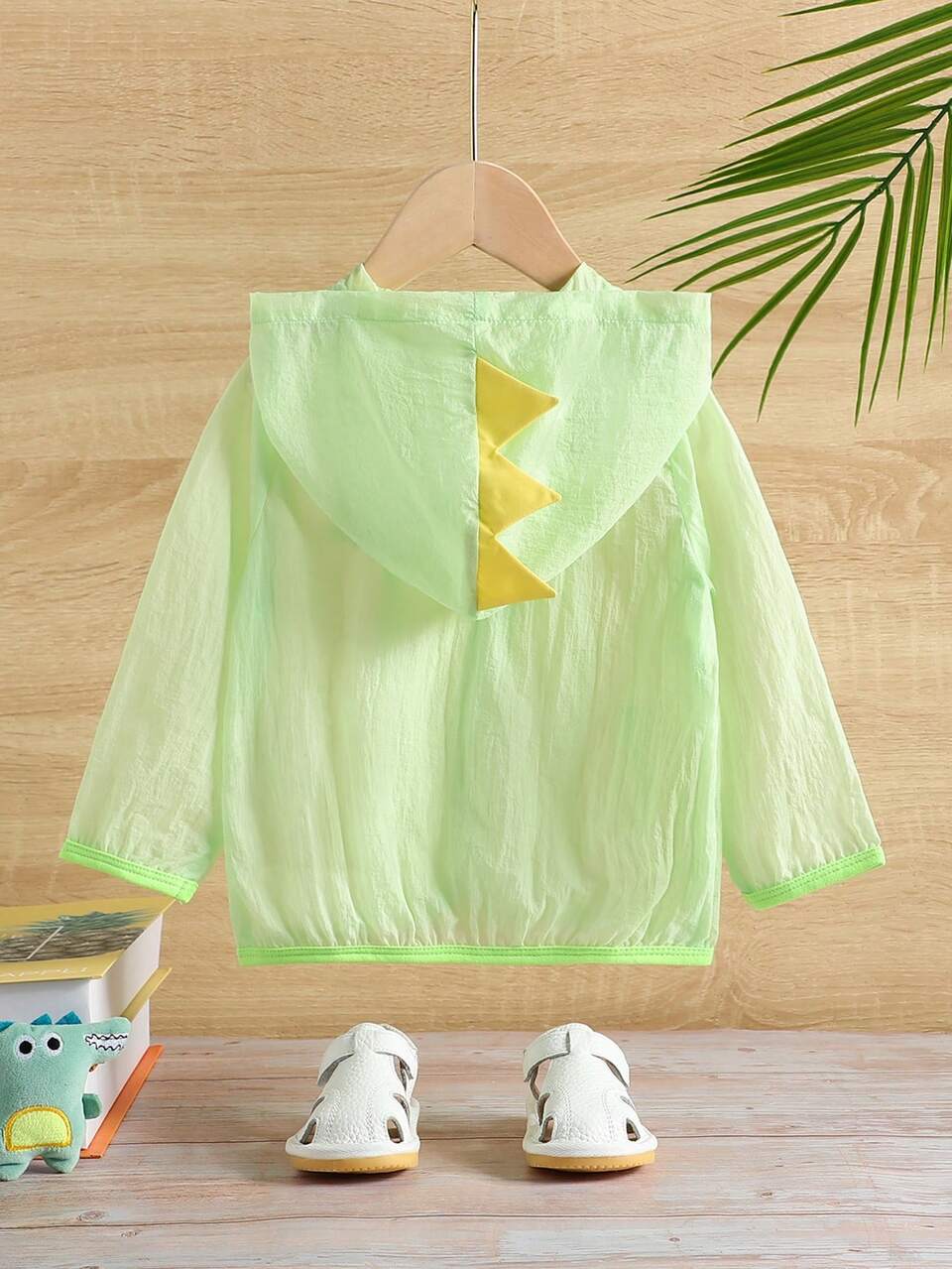 Baby Boy Dinosaur Printed Zipper Hooded Jacket