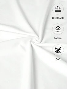 SHEIN EZwear 女士休闲简约粉色蝴蝶结装饰白色圆领短袖修身短款 T 恤，棉质 - 白色 - 查看 6