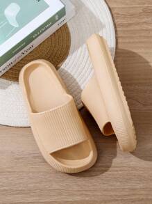 Women Single Band Slides, EVA Fashion Slides - Khaki - View 4