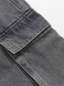 DAZY Women's Retro Denim Cargo Shorts With Elastic Waist And Wide Leg, Casual Loose Fit Summer Denim Shorts Jorts - Medium Wash - View 5