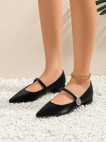 Của phụ nữ Bằng phẳng Kim cương Pointed Toe Giày dép , Linh hoạt Đi làm & Giải trí Giày dép - màu đen - Xem 5