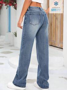 SHEIN Tall Women Jeans  Thickened Denim - Light Wash - View 2