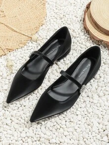 Của phụ nữ Bằng phẳng Kim cương Pointed Toe Giày dép , Linh hoạt Đi làm & Giải trí Giày dép - màu đen - Xem 2