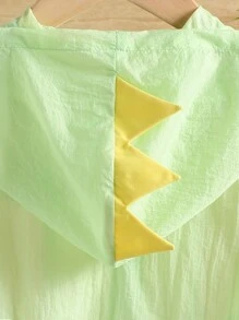 嬰兒男童恐龍印花拉鍊帽夾克 - 綠色 - 查看 3