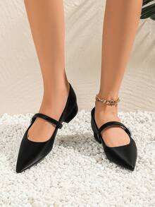 Của phụ nữ Bằng phẳng Kim cương Pointed Toe Giày dép , Linh hoạt Đi làm & Giải trí Giày dép - màu đen - Xem 6