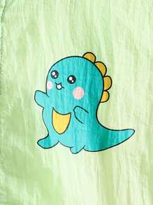 嬰兒男童恐龍印花拉鍊帽夾克 - 綠色 - 查看 4