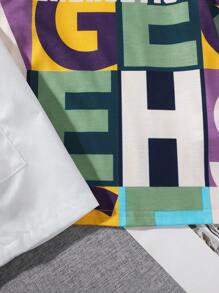 SHEIN 2pcs Young Boy Casual Sporty College Style Cute & Fun Dope & Letter Print Round Neck Short Sleeve T-Shirt And White Shorts. Suitable For Daily Wear, School, Travel, Sports; For Spring And Summer Seasons. - Multicolor - View 4