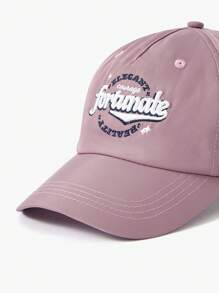 SHEIN 嬰兒字母圖案帽 - 紫色 - 查看 4