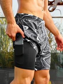 Surfspeed Men's Beach Shorts With All-Over Graphic Printed Pattern And Drawstring Waist, Pool Shorts, For Beach, Vacation,Hawaiian - Multicolor - View 1