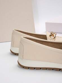 Quý cô Màu be Giày lười Dày Đế Giày thể thao Đối với Giải trí Thể thao Mặc - trắng - Xem 3