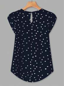 EMERY ROSE In Trái tim Vòng cổ tay cánh Áo sơ mi - Màu xanh hải quân - Xem 2