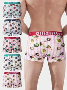 Men's Dessert Printed Boxer Briefs, Set Of 5 - Multicolor - View 2