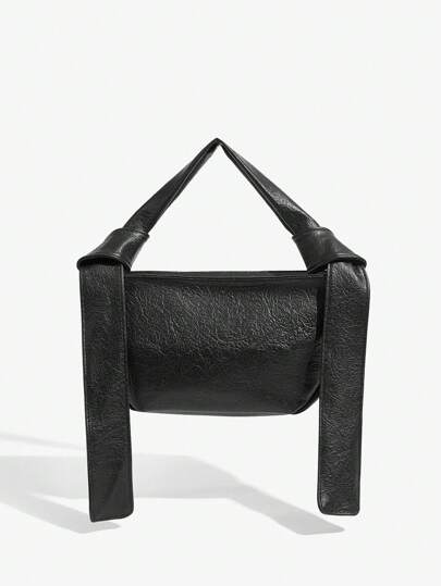 SHEIN X SAMADHI SHEIN SXY 女性簡約風扣結細節方形手提包