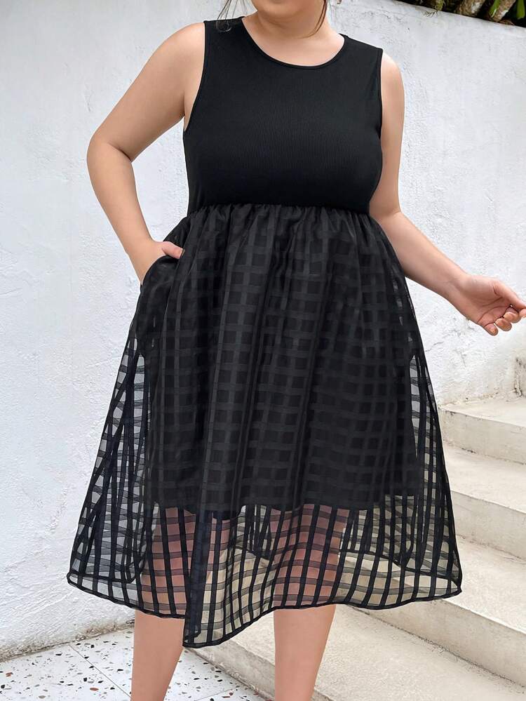 Plus Size Women's Summer Casual Vacation Patchwork Pocket Dress, Casual Women Dresses, Summer Clothes Black Dress, Easter Dress, Dress With Pockets, Spring Outfits, Summer Dress, Cute Summer Women Clothes