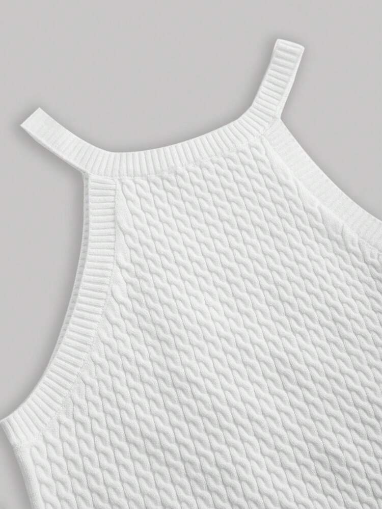 Casual Basic Solid Color Knitted Top, Versatile Style