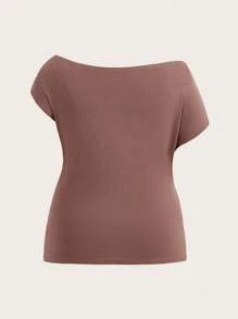 SHEIN SXY 加大尺碼女士3入組扭結打結下擺t恤組合套裝 - 彩色 - 查看 15