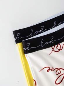 Men's 5pcs Pack Letter Print Boxer Briefs - Multicolor - View 6