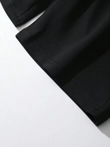 Tween Boy Elastic Waist Shorts With Letter And Cross Printed Detail