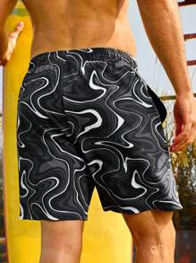 Surfspeed Men's Beach Shorts With All-Over Graphic Printed Pattern And Drawstring Waist, Pool Shorts, For Beach, Vacation,Hawaiian - Multicolor - View 2