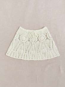 Soleia 女款纯色镂空针织毛衣裙 - 米色 - 查看 3