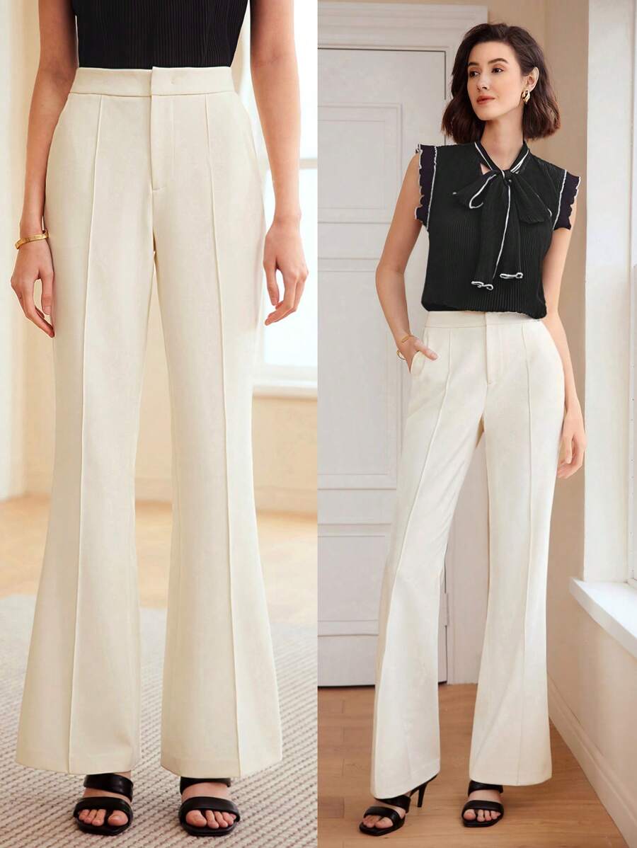 MOTF PREMIUM 編織女性縫紉前方喇叭褲裝