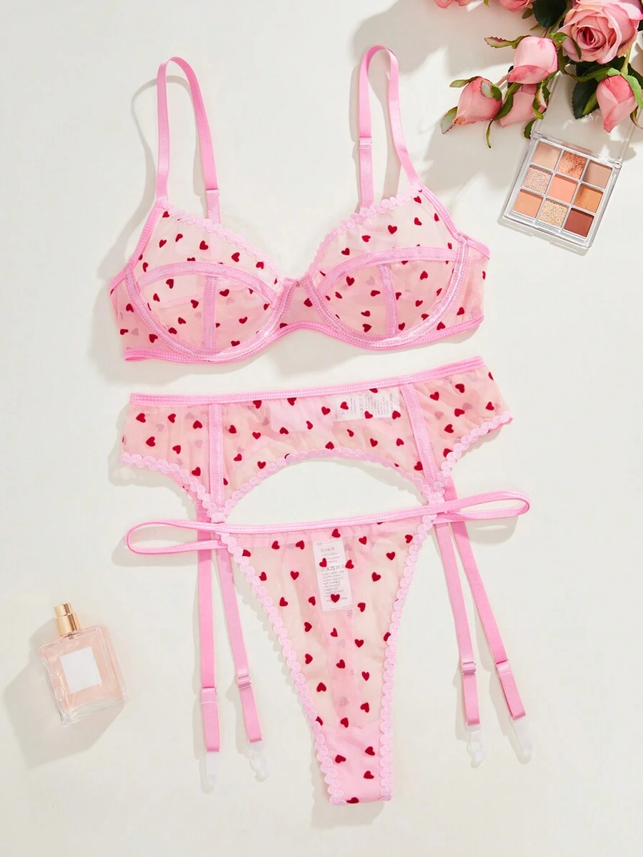 PetitDoll Women's Sexy Lingerie (Valentine's Day Style), Excluding Stockings - Pink - View 1