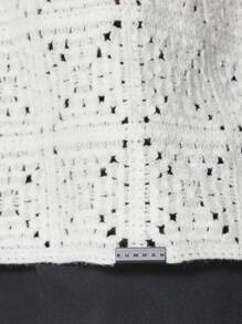 SUMWON Boxy Fit Button Through Crochet Knit Shirt - White - View 5