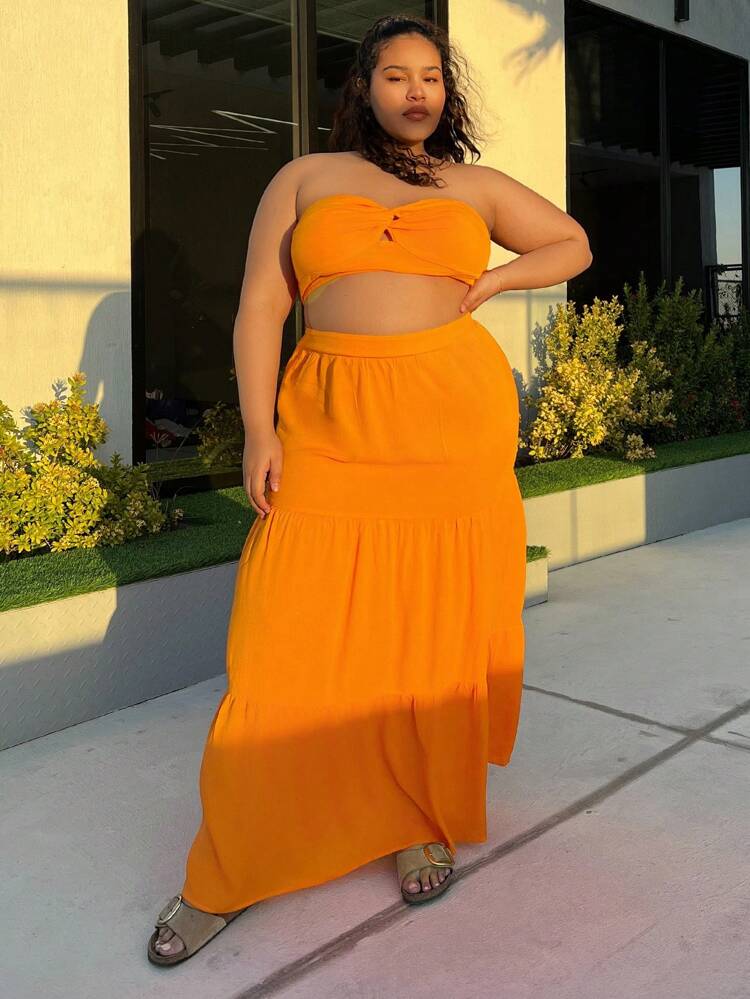 Plus Size Women's Mid-Waist Pleated A Skirt