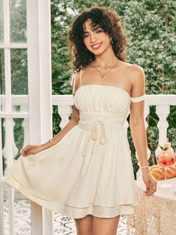 Women's Spring Summer Casual Asymmetrical One Shoulder Vacation Dress