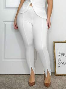 SHEIN SXY Hơn Chất rắn Mặt trước đường may Viền chia cắt Xà cạp - Nhiều màu - Xem 8