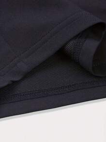 Men's Summer New Unique Heart & Letter Print Drawstring Waist Shorts - Black - View 5