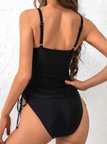 SHEIN Swim 2pcs/Set Women's Solid Color Swimwear Summer