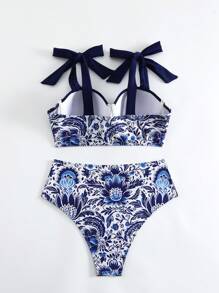 SHEIN Swim Bộ Bikini In Hoa Cho Nữ (Có Đệm & Gọng), Đi Biển Mùa Hè - Nhiều màu - Xem 7