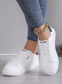 Fashionable Minimalist Versatile Casual Small White Shoes, Anti-Slip Soft Bottom Flat Sneakers For Teens