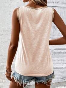 EMERY ROSE Color-Blocked Edges Leisure Tank Top