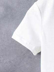 Camiseta Impresa De Conejo Y Huevos De Pascua En Caricatura Para Niños Jóvenes - Blanco - Ver 4