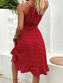 SHEIN VCAY Của phụ nữ Chấm bi Dây đeo Mì Ý  Đầm - Nhiều màu - Xem 2