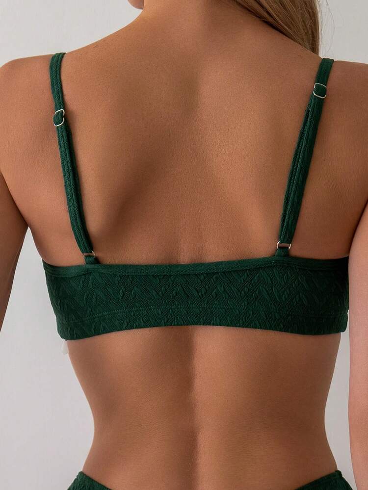 Women's Solid Color Two Pieces Bikini Set, Bikini Set Swimwear Bathing Suit Beach Outfit Summer Vacation Summer Beach