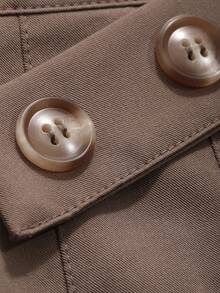 DAZY Của phụ nữ Màu thuần Xếp li Váy mini - màu nâu - Xem 7