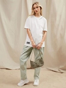 NORVETH 1pc Letter Patched Tee - White - View 3