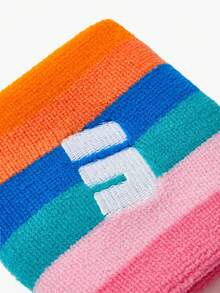 JNSQ 1入組中性彩虹彩色運動腕帶防汗帶,護腕,合適的適用於足球,籃球,羽毛球,網球,排球,跑步 - 彩色 - 查看 3