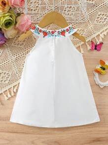 Vestido Rosa Sin Mangas Impreso Para Bebé Niña - Multicolor - Ver 2