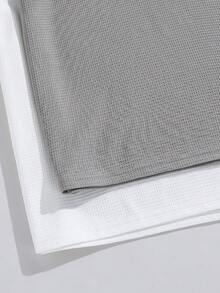 SHEIN 4入組鬆身休閒圓領針織短袖t恤和短褲套裝,適用於發育中的男孩 - 彩色 - 查看 5