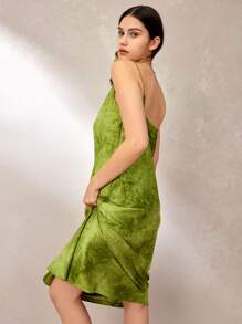 LUVLETTE Satin Tie-Dye Long Nightdress Women Pajamas,Satin Dress Lingerie As Outerwear Slip Dress Babydoll& Pyjamadressing