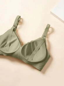 Moonlight&Mama Maternity Seamless Solid Color Bra For Mother - Green - View 3