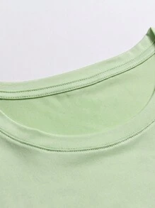 Manfinity RSRT Men's Palm Tree Print Short Sleeve Slim Fit T-Shirt - Mint Green - View 4