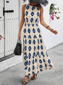 SHEIN VCAY Váy không tay - Màu xanh lam - Xem 1