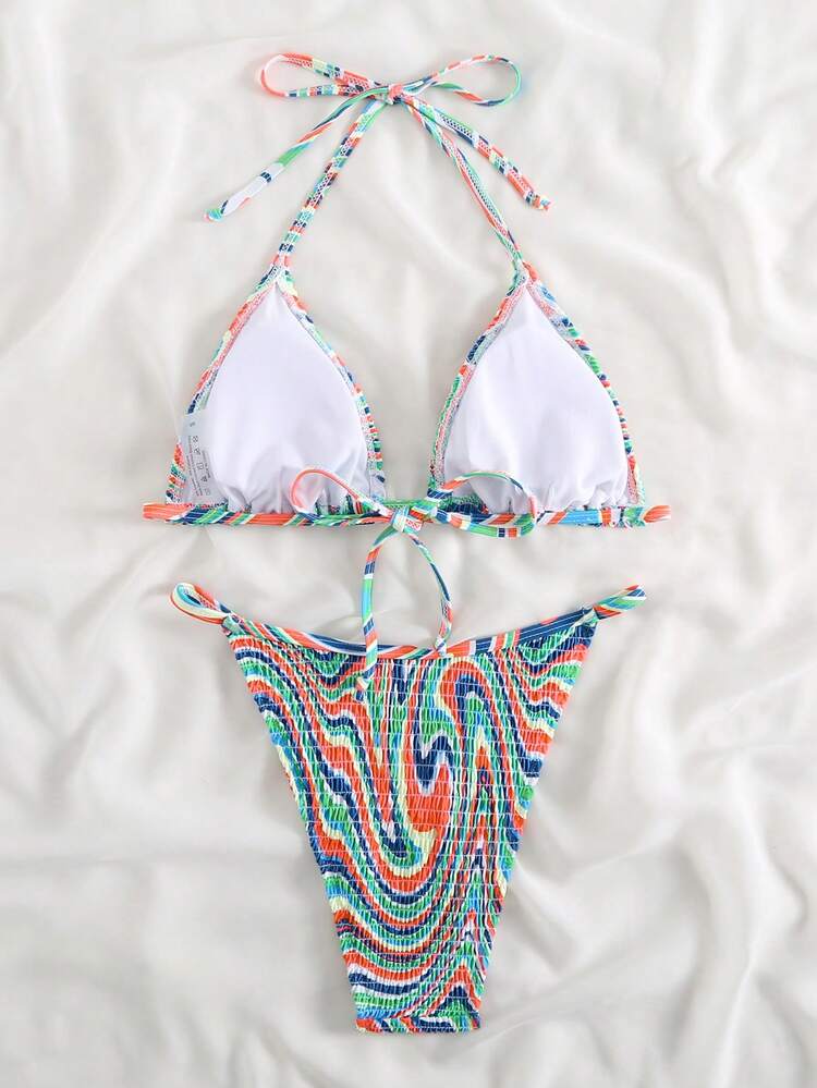 Women's Marble Print Bikini Set: Two-Piece Bikini Set Summer Beach