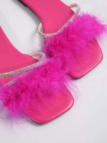 女士熱粉色夏季拖鞋，時尚百搭，優雅舒適平底涼鞋 - 玫紅色 - 查看 5