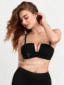 Ocili Leisure Smooth & Comfy Non-Removable Padding Bras-Black - Black - View 3